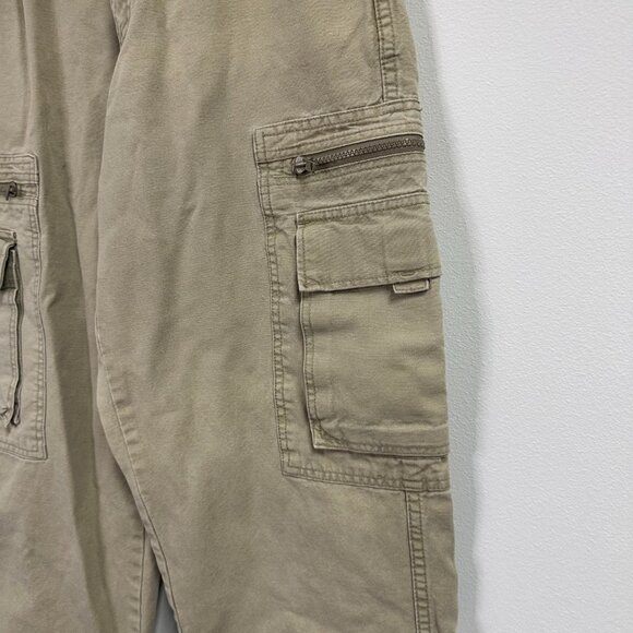 Y2K Old Navy Wide Leg Zipper Cargo Pants Khaki Brown Skater Skate Men's Sz 30 - Picture 3 of 7